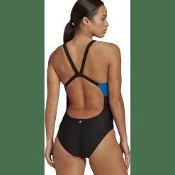 3-Streifen Colorblock Badeanzug Damen Badeanzug