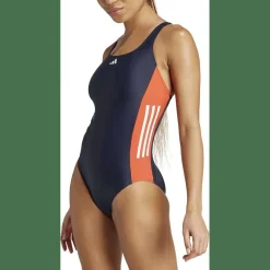 3-Streifen Colorblock Badeanzug Damen Badeanzug