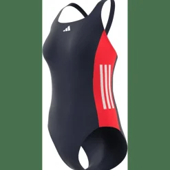 3-Streifen Colorblock Badeanzug Damen Badeanzug