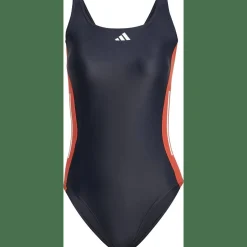 3-Streifen Colorblock Badeanzug Damen Badeanzug