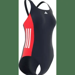 3-Streifen Colorblock Badeanzug Damen Badeanzug
