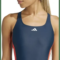 3-Streifen Colorblock Badeanzug Damen Badeanzug